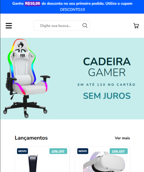Imagem do projeto E-Commerce gamer